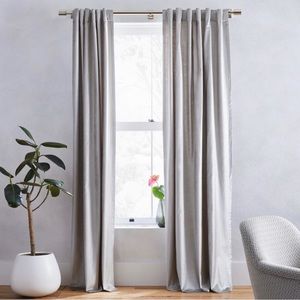 West Elm Lustre Velvet Curtains in Frost Gray for sale